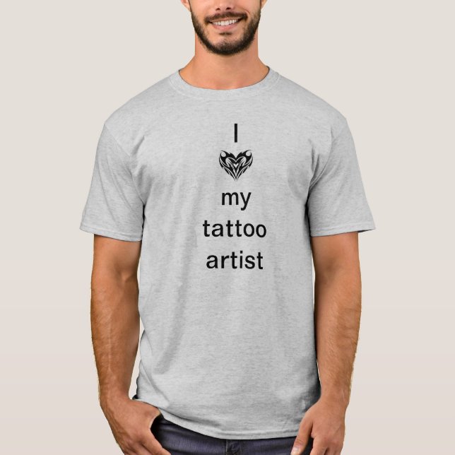 T-shirt J'aime mon artiste de tatouage (Devant)