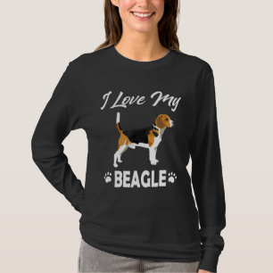T-shirt J'aime mon Beagle Beagle Chien Chien Chien Graphiq