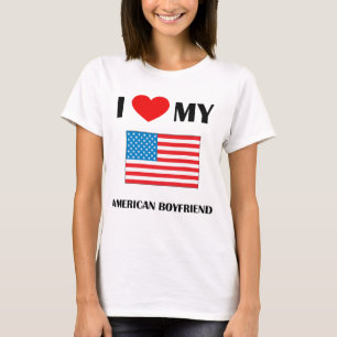 T-shirt J'aime mon bébé américain de dames d'ami - poup