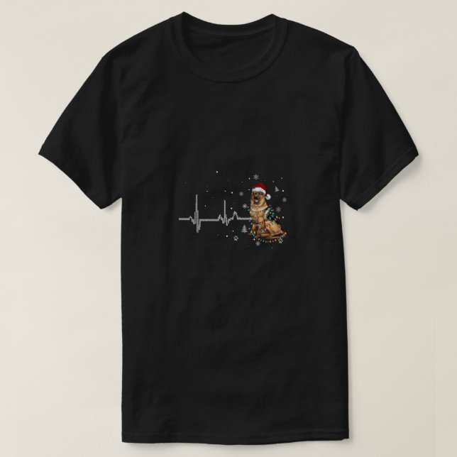 T-shirt J'Aime Mon Berger Allemand Coeur De Noël (Design devant)