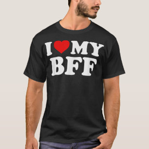 T-shirt J'aime mon BFF meilleur ami pour toujoursCoeur rou