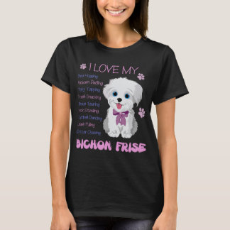T-shirt J'Aime Mon Bichon Frise Dog Gift Tee