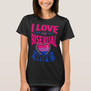 T-shirt J'Aime Mon Bisexuel Femme Cute Bi Pride Anniversai