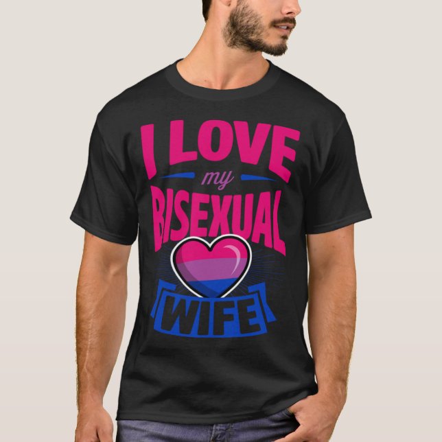 T-shirt J'Aime Mon Bisexuel Femme Cute Bi Pride Anniversai (Devant)