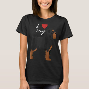 T-shirt J'Aime Mon Black & Tan Affenpinscher Chien Raglan