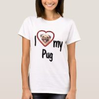 J'aime mon Bouledogue - Cadre Photo Cœur Rouge Mig