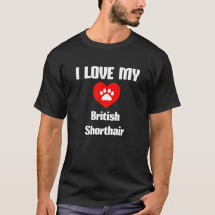 T-shirt J'aime mon British Shorthair pour hommes et femmes