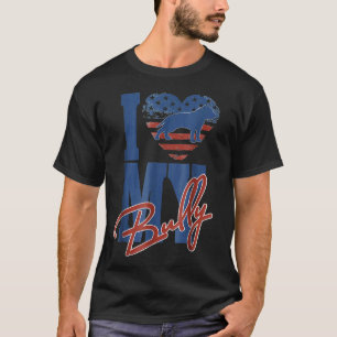 T-shirt J'Aime Mon Bully American Bully Pit Bull