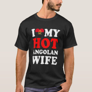 T-shirt J'aime mon cadeau Hot Angolan Femme Amusante Mari 