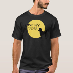 T-shirt J'aime mon caniche jaune