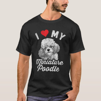 T-shirt J'aime mon caniche miniature J'adore mon caniche m