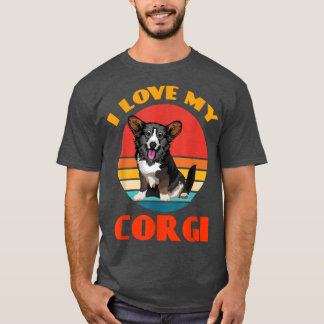 T-shirt J'Aime Mon Cardigan Welsh Corgi Amoureux des chien