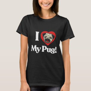 T-shirt J'Aime Mon Carlin Drôle Mignonne Sourire Carlin Vi
