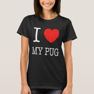 T-shirt J'Aime Mon Carlin J'Aime Mon Tee - shirt De Chien