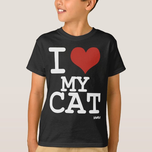 T-shirt J'aime mon chat (Devant)