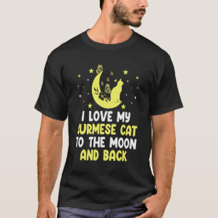 T-shirt J'aime mon chat birman jusqu'au chat de la lune