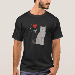 T-shirt J'aime mon chat British Shorthair pour chat