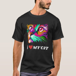 T-shirt J'Aime Mon Chat Citation Drôle Mon Chat Est Mon Va