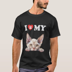 T-shirt J'aime mon chat Devon Rex chaton drôle amateur de