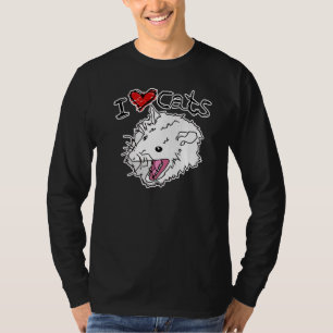 T-shirt J'Aime Mon Chat Drôle Ordures Animal Possum