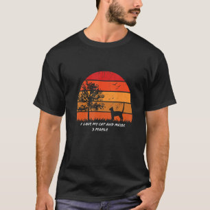 T-shirt J'aime mon chat et peut-être 3 personnes