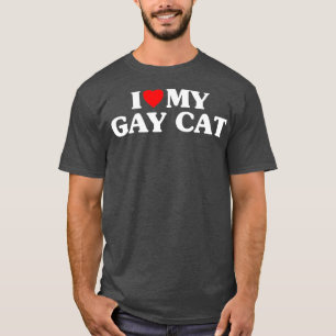 T-shirt J'Aime Mon Chat Gay Drôle