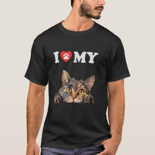 T-shirt J'aime mon chat Manx chaton drôle amateur de chats