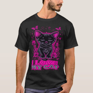 T-SHIRT J'AIME MON CHAT NOUVEAU CONCEPTEUR DE MODE