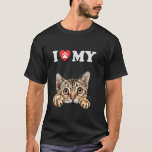 T-shirt J'aime mon chat Ocicat chaton chat drôle maman drô