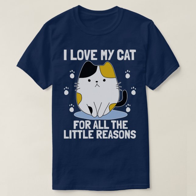 T-shirt J'Aime Mon Chat Pour Toutes Les Petites Raisons L' (Design devant)