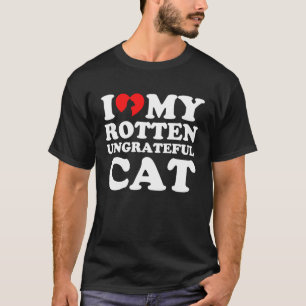 T-shirt J'aime mon chat pourri et ingrat