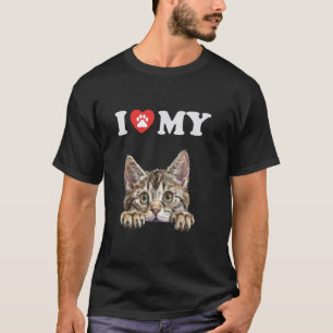 T-shirt J'aime mon chat Serrade Chaton Drôle Amateur de Ch