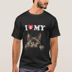 T-shirt J'aime mon chat York Chocolat Chaton Drôle Amour C
