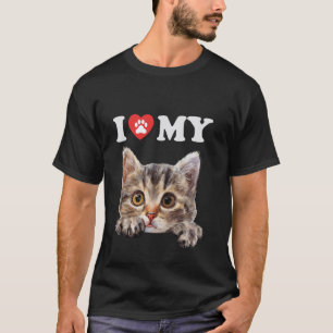T-shirt J'aime mon chaton American Ringtail drôle de chat