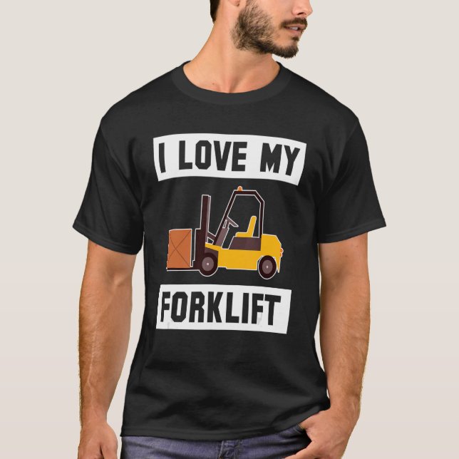 T-shirt J'Aime Mon Chauffeur Forklifter Forklift_2 (Devant)