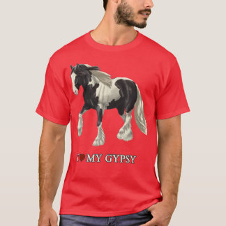 T-shirt J'Aime Mon Cheval De Vannière Tzigane Pinto Noir