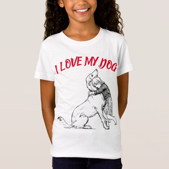 T-Shirt J'aime mon chien (Devant)