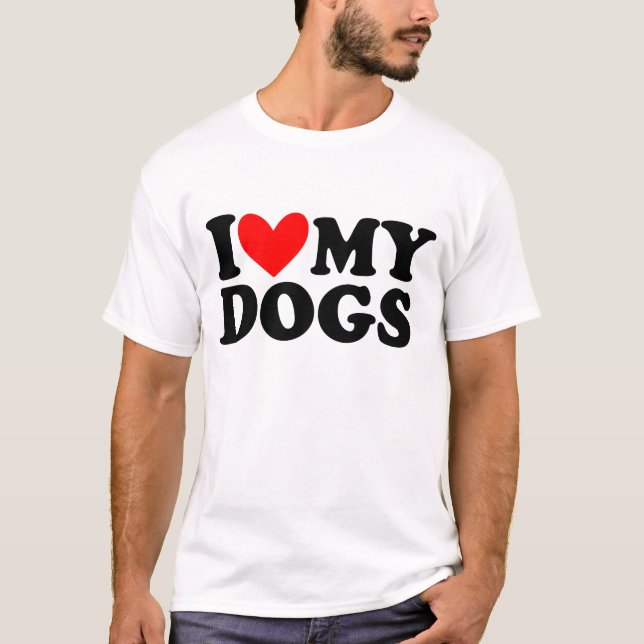 T-shirt j'aime mon chien (Devant)