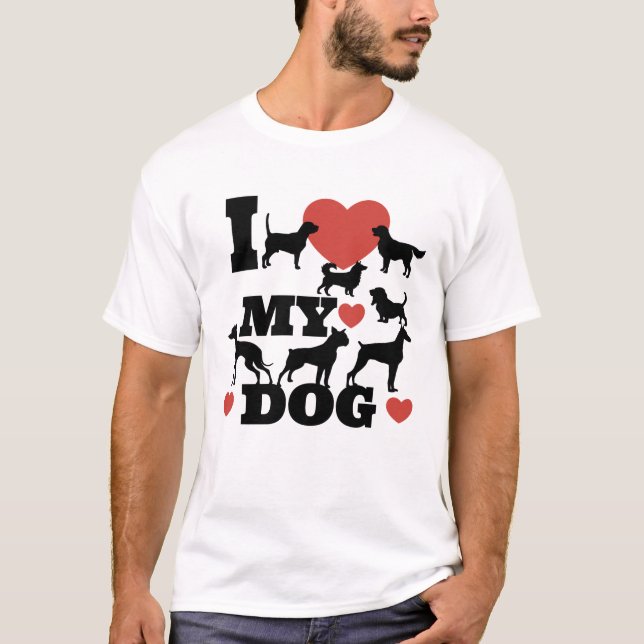 T-shirt J'aime mon chien (Devant)