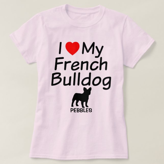 T-shirt J'Aime Mon Chien À Balle Français (Design devant)