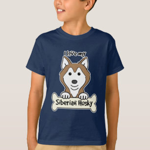 T-shirt J'aime mon chien de traîneau sibérien