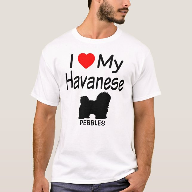 T-shirt J'aime mon chien Havanais (Devant)