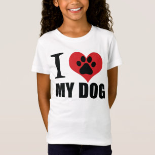 T-Shirt J'aime mon chien jeter l'oreiller
