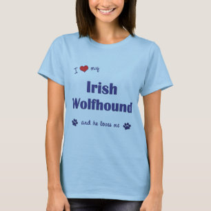 T-shirt J'aime mon chien-loup irlandais (le chien