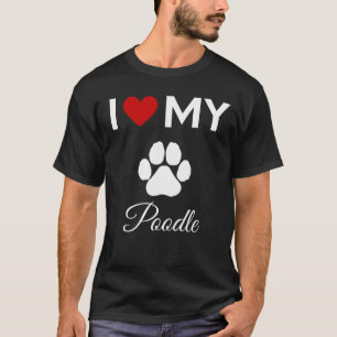 T-shirt J'aime mon chien Poodle texte personnalisé