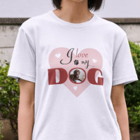 J'aime mon chien rouge rose photo personnalisée