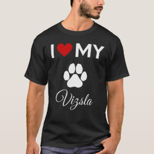 T-shirt J'aime mon chien Vizsla texte personnalisé