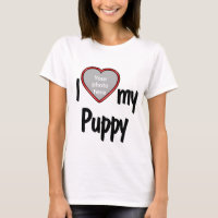 J'aime mon chiot mignon Chien de Coeur Rouge Propr
