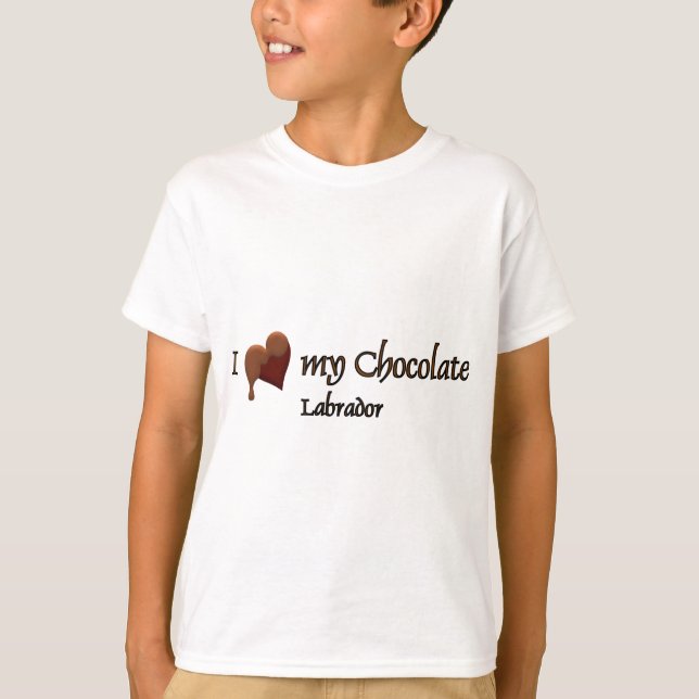 T-shirt J'aime mon chocolat Labrador (Devant)