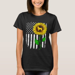 T-shirt J'Aime Mon Cocker Spaniel American Drapeau Et Sunf